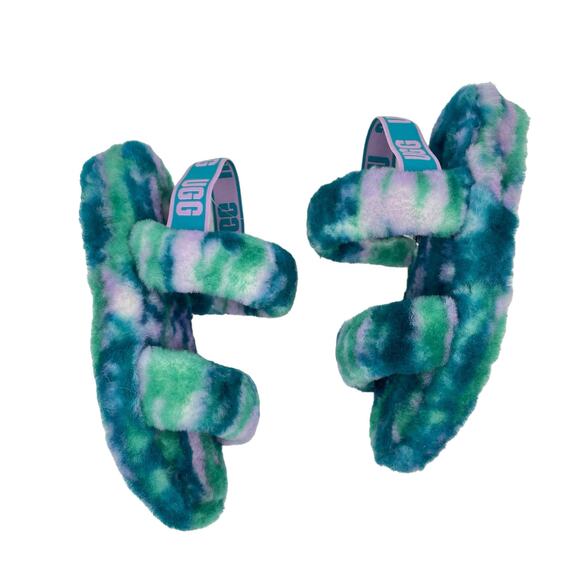 UGG Australia Oh Yeah Marble Sldie Sandals Turquoise Size 10 - Picture 7 of 14